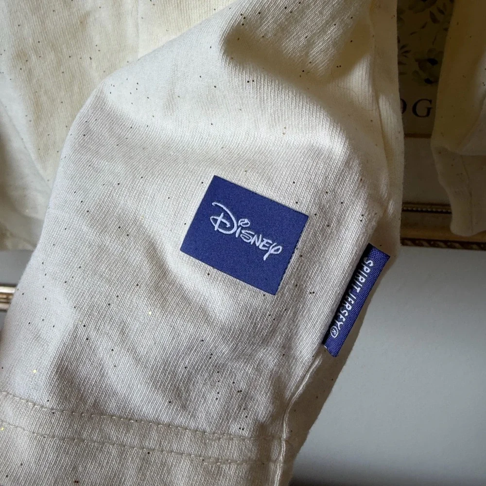 Disney Walt Disney World Gold Foil Castle Cream Spirit Jersey Size Medium - Picture 6 of 9